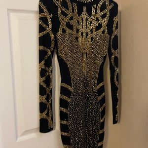 Stretchy black and gold dress